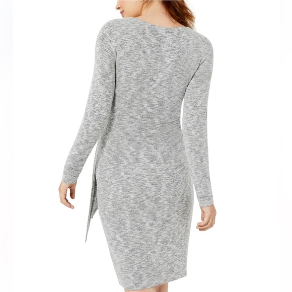 NEW A Pea in the Pod Maternity Tie-Front Dress Heather Gray Size Large NWT - Picture 4 of 14